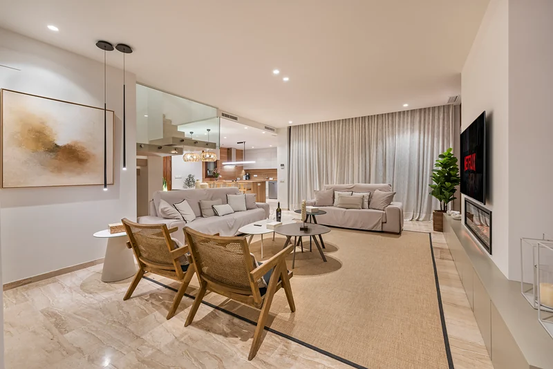 Open living area with seating