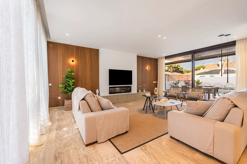Living area with garden view