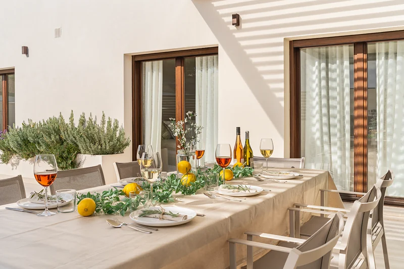 Festive table on the terrace