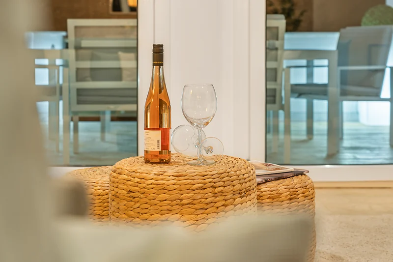 Wein und Gläser im Detail