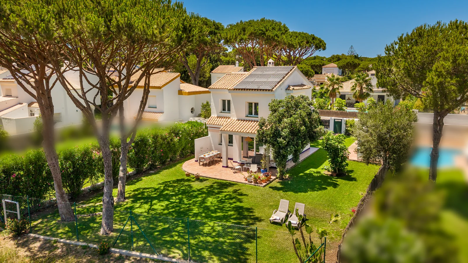Villa Sunrise: house and garden from above